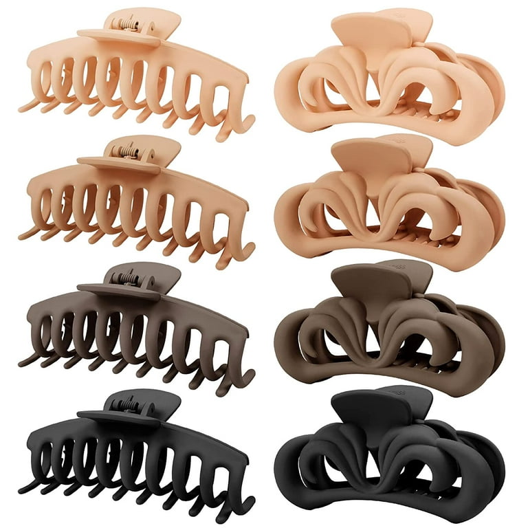 Set of 2 Beige Hair Claw Clips –