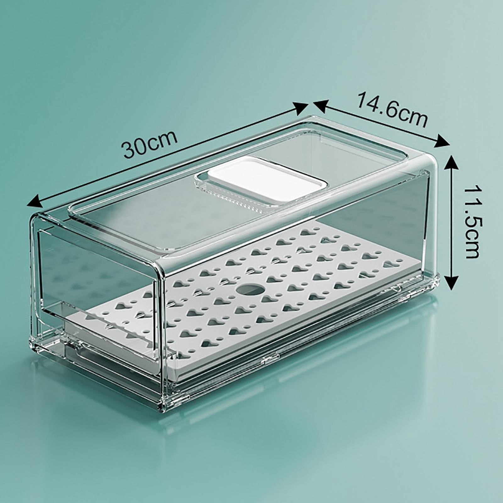Axioma Cabinet Refrigerator Organizer Box Drawers Holder Multifunctional Clear with Lid S with partition