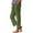Army Green, variant on IDALL Linen Pants Women Petite Pants Women Fashion Solid Color Cotton Elastic Long Pants Beach Leisure Trousers A Of Baleaf Pants Women Baggy Pants Army Green L