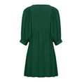 thumbnail image 6 of Kaemgyyd Casual Dress for Women V Neck 3/4 Sleeve Soft Loose Short Mini Beach Dress A-Line Flowy Vaction Outfit, 6 of 7