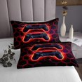 thumbnail image 3 of Erosebridal Teens Video Game Coverlet Set Twin, Gradient Red Honeycomb Bedding Set, Ultra Soft 2pcs, 3 of 5