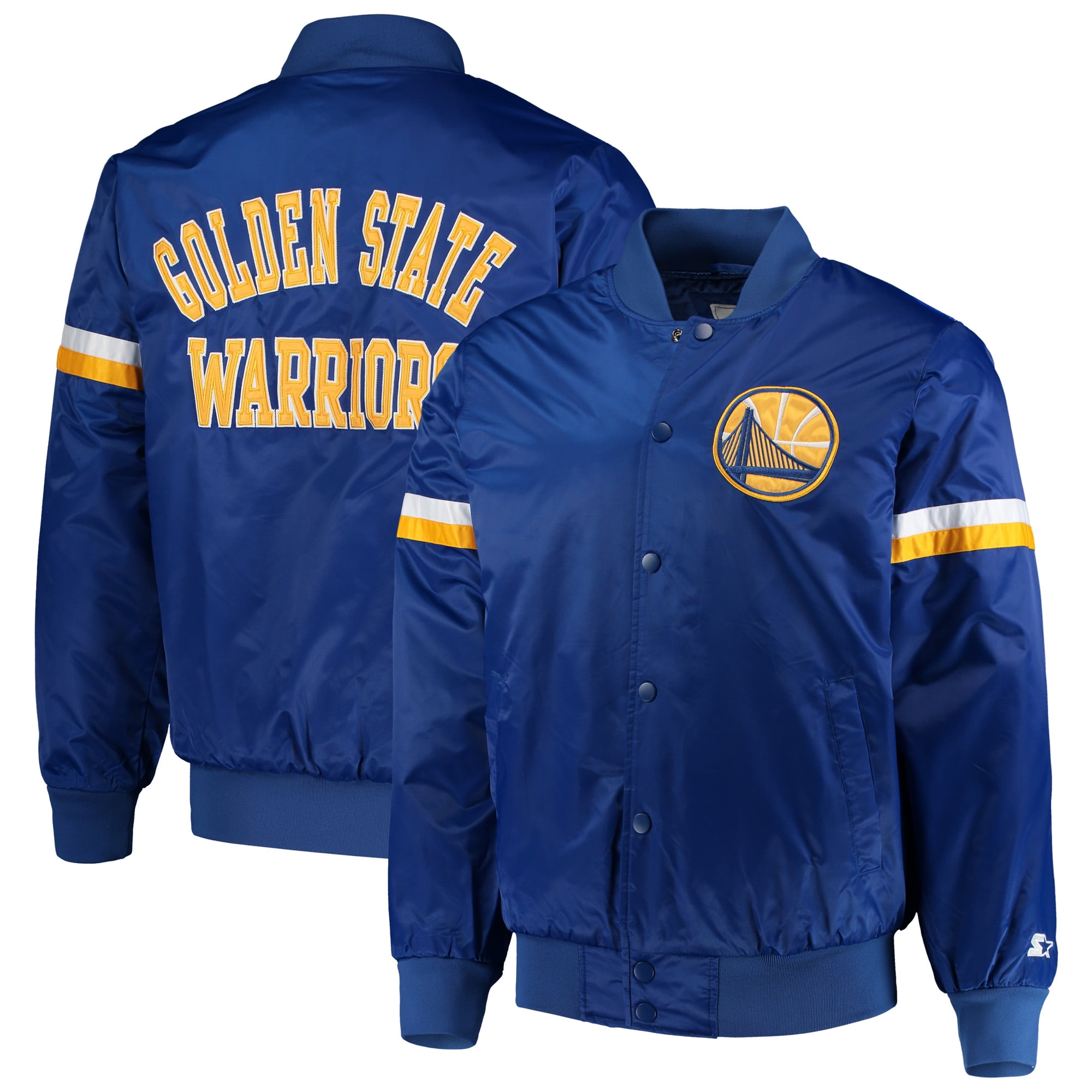 Golden State Warriors Starter The Champ Varsity Satin Jacket - Royal - Walmart.com