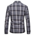 thumbnail image 3 of Yindaity Mens Plaid Blazer Sports Coat Casual Slim Fit Checkered Blazer for Men Wedding (Grey,3XL), 3 of 6