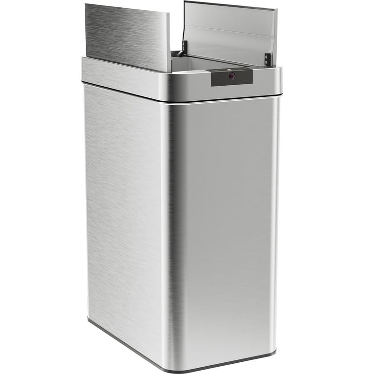 hOmeLabs 13 Gallon Automatic Trash Can for Kitchen - Stainless Steel Garbage  Can with No Touch Motion Sensor Butterfly Lid and I