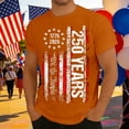 thumbnail image 2 of CUSTG Men T-Shirts O-Neck Anniversary Graphic T Shirt Patriotic Short Sleeve Tee For Casual Wear And Holiday Celebration Celebrate America's 250th Anniversary Fashionable 1776-2026 4th Of July Tops, 2 of 4