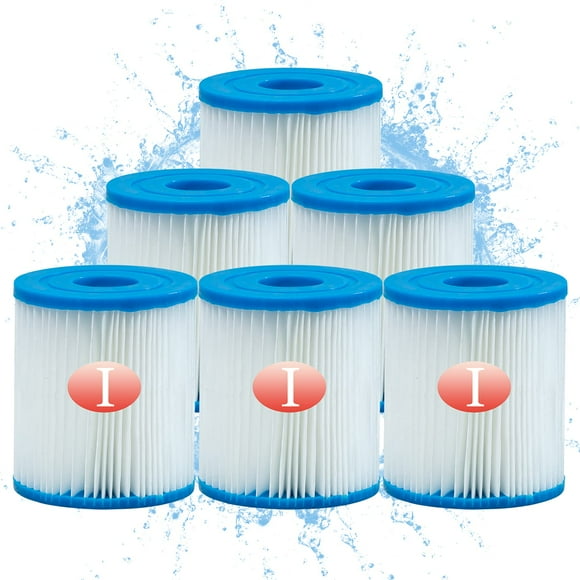 MRSTOT Cartouche de Filtre de Piscine Type I, Cartouche de Filtre de Remplacement 58093 pour Pompe de Filtre 300/330 Gal/H, pour Pompe de Piscine hors Sol Summer Waves (6 Pcs)