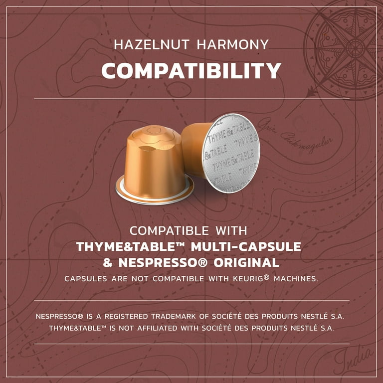 Thyme & Table Espresso Capsules Hazelnut Medium Roast Compatible