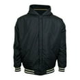 thumbnail image 3 of Victory Outfitters Men's Varsity Hooded Reversible Fleece Jacket with Faux Leather Sleeve, 3 of 5