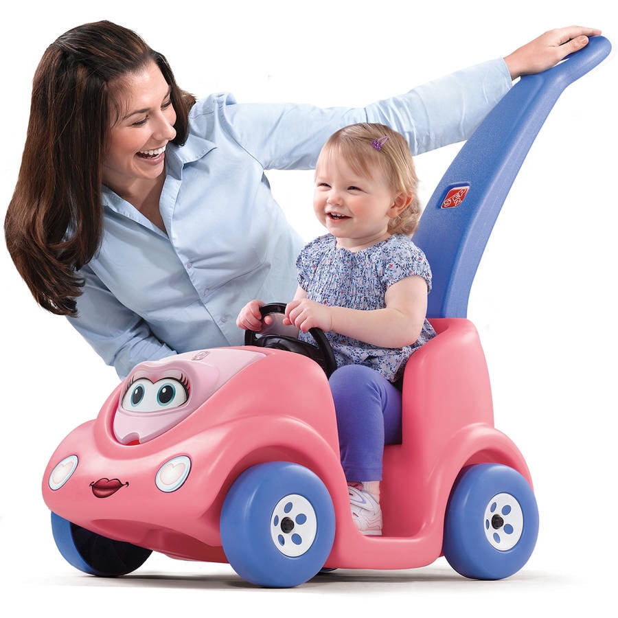 baby girl push along car