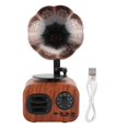 thumbnail image 1 of Mini Retro Bluetooth Smart Speaker Portable Loudspeaker Music Player for Desktop LaptopWalnut color, 1 of 4