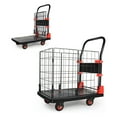 thumbnail image 2 of Foldable Platform Push Hand Truck Cart, Basket Cage Cart, 330 lbs. Weight Capacity, 2 of 8