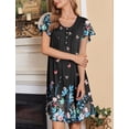 thumbnail image 4 of Ekouaer 2 Pack House Dresses for Women with Pockets Short Sleeve Moomoo Nightgown Plus Size Mumu Dress Floral Lounge Dress, 4 of 6