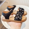 thumbnail image 7 of Baby Girl Sandals Kids Toddler Girls Adjustable Sandals with Flower Design Lightweight Non- Sole Kids Sandals Black 5.5 Years-6 Years, 7 of 7