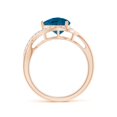 thumbnail image 2 of ANGARA Natural 1.4 ct London Blue Topaz Infinity Ring in 14K Rose Gold for Women (Size-8mm) | November Birthstone, Anniversary, Jewelry Gift for Women | Natural London Blue Topaz Ring, 2 of 9