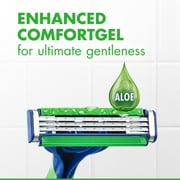 (4 pack) Gillette Sensor3 Sensitive Mens Disposable Razor, 1 Razor, Green