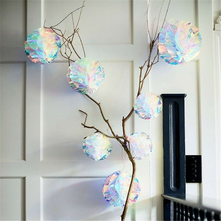 Christmas Hanging Ornaments, Iridescent Snowflake Star Honeycomb
