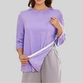 thumbnail image 2 of HaiMao Surgery Shirts for Women Clearance Tear Away 3/4 Tops After Rotator Cuff Shirts Chemo Port Adaptive Clothing Purple L(L), 2 of 6