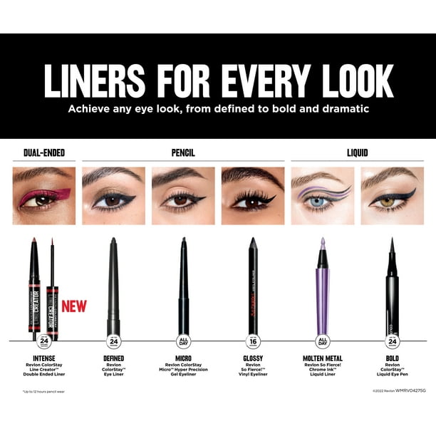Revlon ColorStay Skinny Liquid Eyeliner, Waterproof, Smudgeproof, Longwearing Eye Makeup with Ultra-fine Tip, Black 0.08 oz - Walmart.com