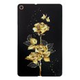thumbnail image 4 of for Galaxy Tab A 10.1 2019 SM-T515/SM-T510 Floral Pattern Case, Luxury Ultra Slim Flexible Lightweight Anti-Fingerprint Drop Protective Heat Dissipation with Soft TPU Cover, Gold Butterfly Rose, 4 of 8