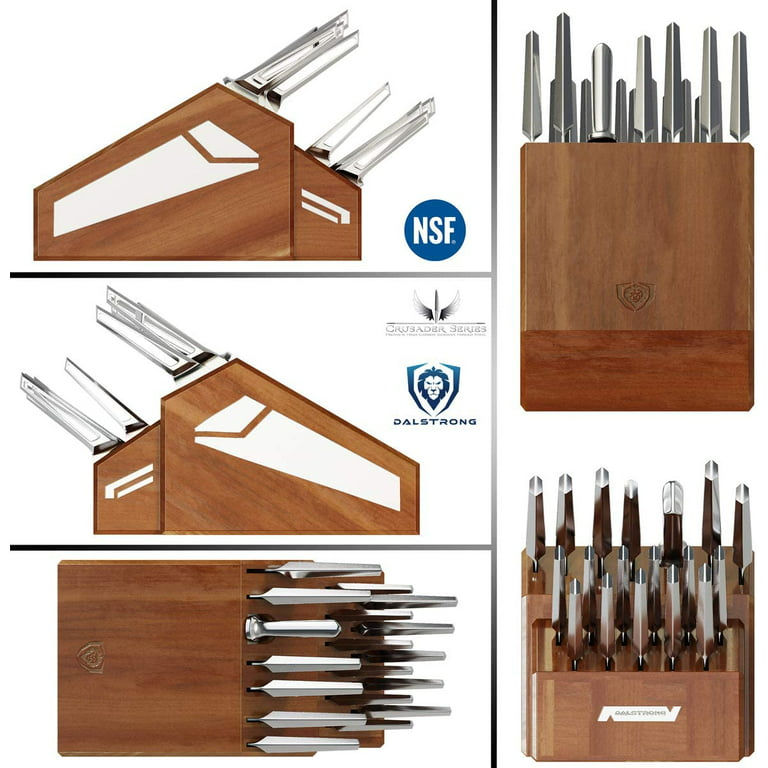 DALSTRONG - 18pc Knife Block Set - Crusader Series - Forged Thyssenkrupp  High-Carbon German Stainless Steel - w/Magnetic Sheath - NSF Certified 