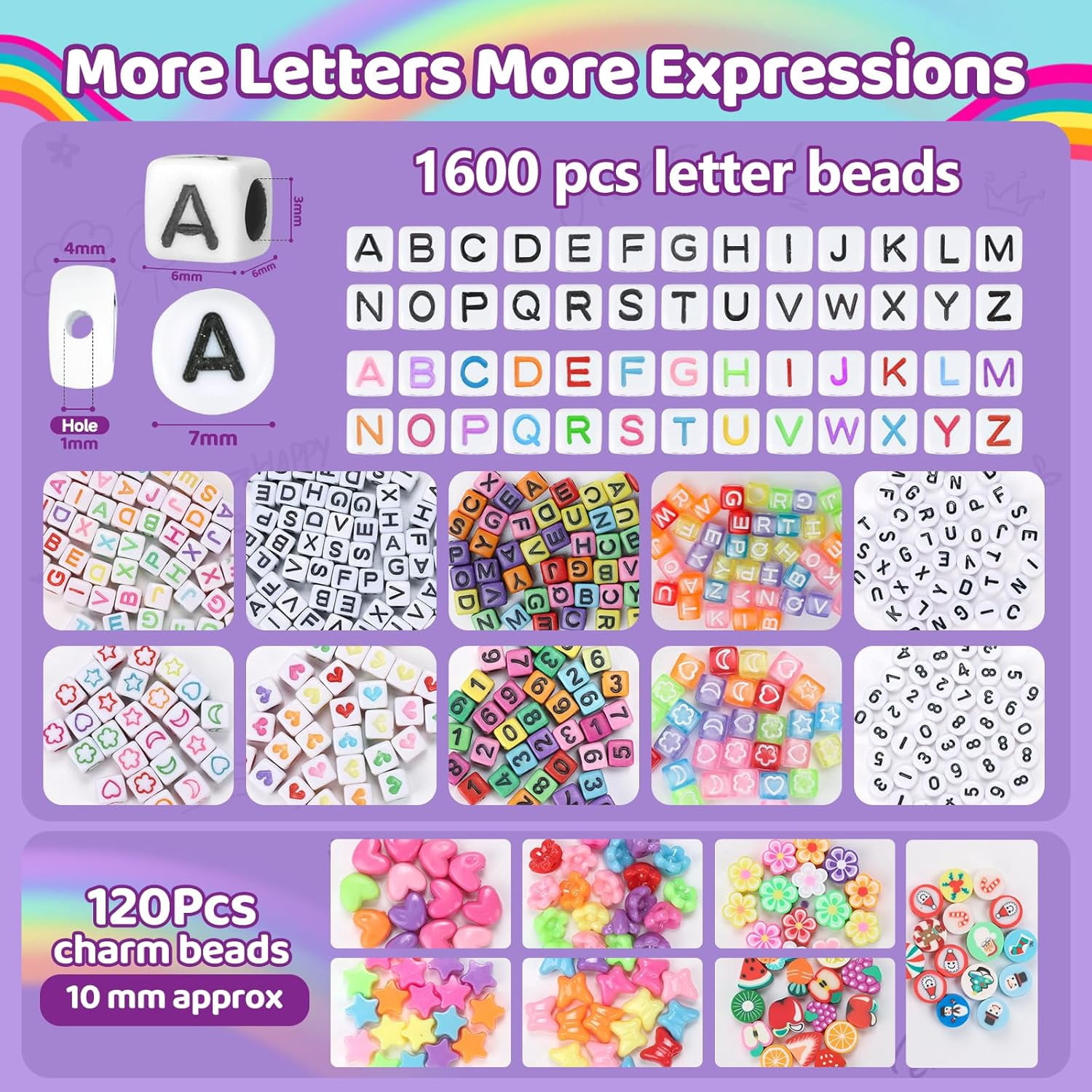 5 Boxes Pony Beads Bracelet Making Kit,3700 Pcs Kandi Beads for Friendship Bracelets Making with Letter Beads,Shaped Beads and Strings,84 Colors Rainbow Bracelet Beads for Craft,Birthday Gifts