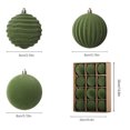 thumbnail image 3 of ZLKMQM 3.15 inch Burgundy Velvet Christmas Ornaments Balls Flocked Christmas Tree 12PCS Plastic Balls Xmas Hanging Ornaments Decoration, 3 of 4