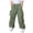 Dark Green, variant on OOOUM Kids Cargo Pants Elastic Waist Solid Color Wide Leg Pants With Pocket Loose Fit Casual Straight Leg Jeans For Hiking Running Khaki 14-15 Years