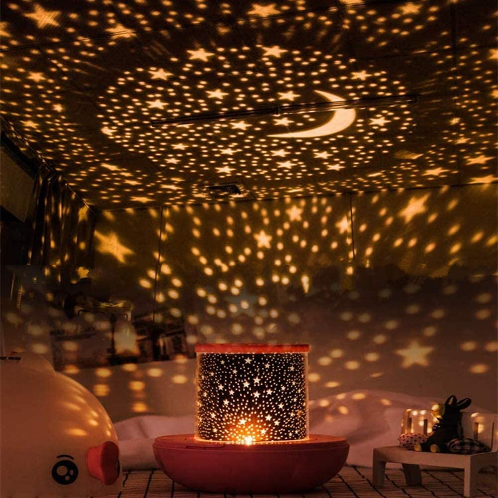 Moon and Star Light Up Lamp LED Personalized Night Light Table Lamp With Remote 