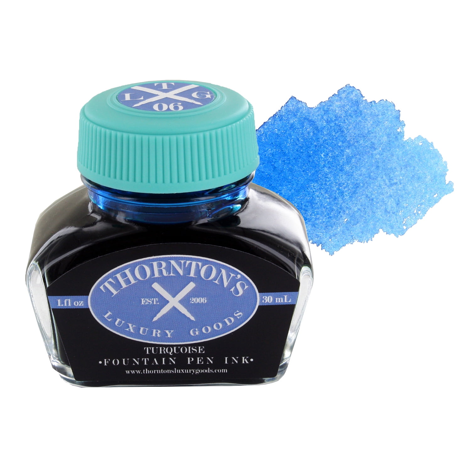 Thornton's Luxury Goods Premium Fountain Pen Ink Bottle 30ml TURQUOISE Smooth Effortless