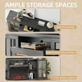 thumbnail image 5 of Furniwell Electric Fireplace TV Stand for TVs up to 65’’, Farmhouse Media Entertainment Center with 3-Sided Glass Fireplace, TV Console with Door Storage Cabinet for Living Room (Black), 5 of 8