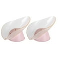 thumbnail image 1 of 2pcs Leaf Shape Soap Boxes Creative Soap Storage Racks Punch-free Soap Holders, 1 of 8
