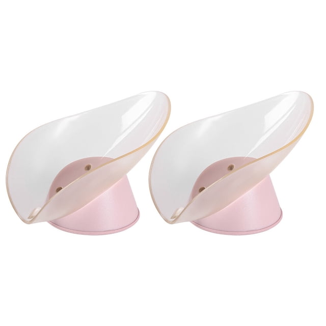 2pcs Leaf Shape Soap Boxes Creative Soap Storage Racks Punch-free Soap Holders