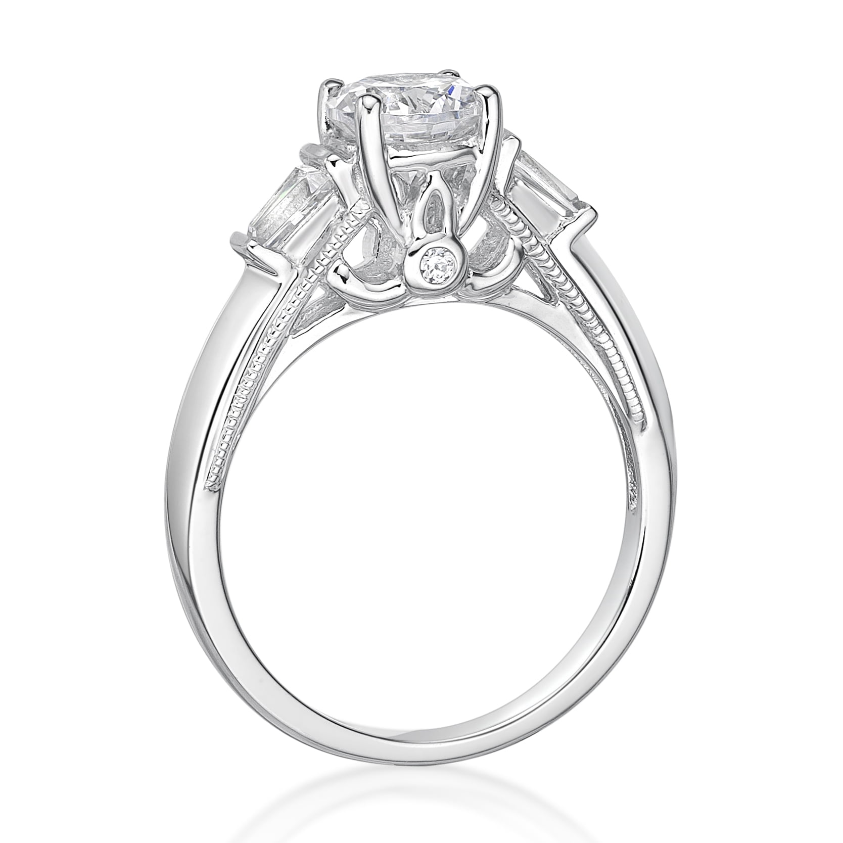 Jay Heart Designs 925 Sterling Silver Simulated White Diamond Ring