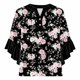 thumbnail image 5 of Tejiojio Women's Casual Printed Top Lace Trim V-Neck 3/4 Sleeves Button Down Fashionable Daily Wear, 5 of 6