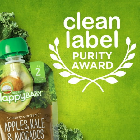 (4 pack) (4 Pack) Happy Baby Clearly Crafted, Stage 2 Meals, Organic Baby Food, Apples, Sweet Potatoes & Granola, 4 Oz