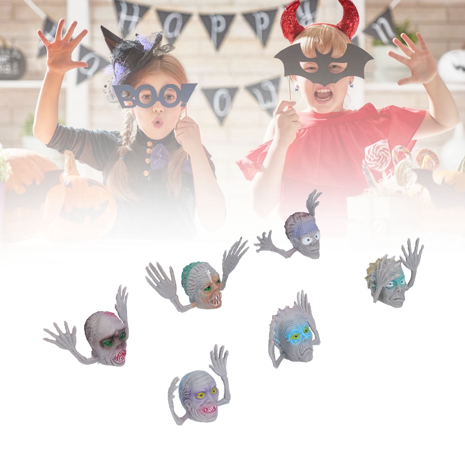 5 Marionnettes à Doigts Halloween - Jouets Éducatifs En PVC Pour Enfants - Personnages Colorés Pour Histoires Et Jeux