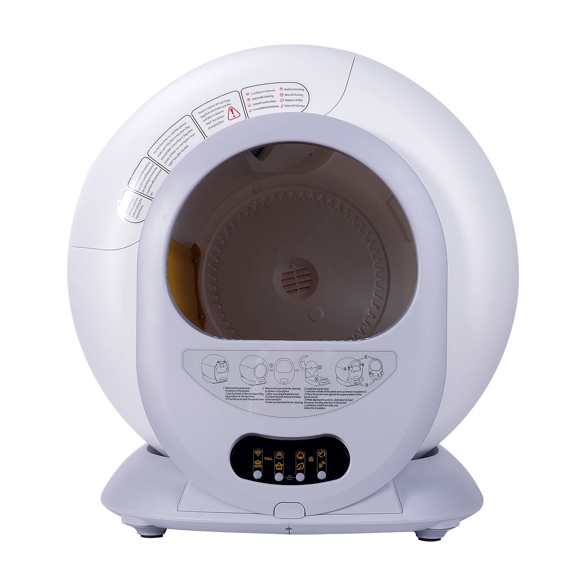 resenkos 65L Self Cleaning Cat Litter Box for Multiple Cats, App Control Support 2.4G WiFi /Odor Removal Automatic Cat Litter Box with 9L Collection Bin, Gray