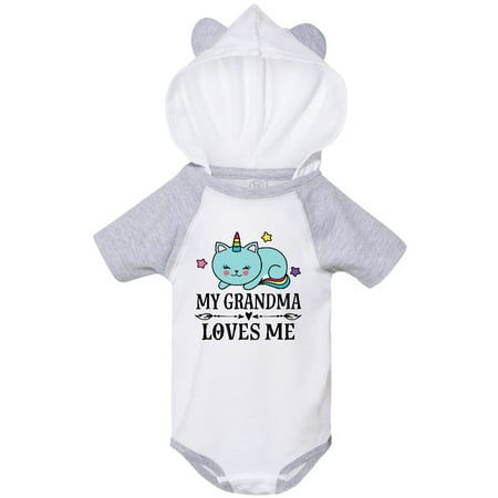 

Inktastic Grandma Loves Me Unicorn Cat Gift Baby Girl Bodysuit