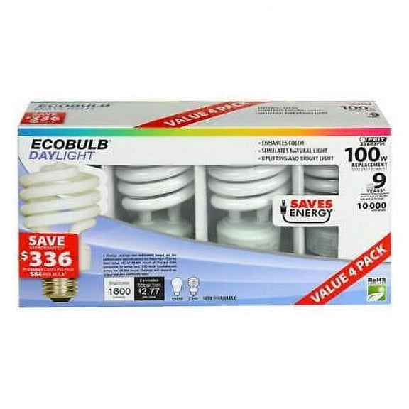 Feit Electric 23 W 2.35 in. D X 4.8 in. L CFL Bulb Daylight Spiral 6500 K 4 pk