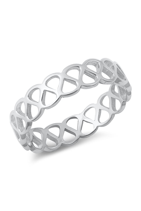 Honeycomb Eternity Knot Ring .925 Sterling Silver Band Jewelry Female Male Unisex Size 9
