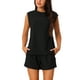 thumbnail image 1 of Conjunto de 2 piezas INSPIRE CHIC para mujer, set de punto elástico con top sin mangas y pantalones cortos, conjuntos de lounge M negro, 1 of 6