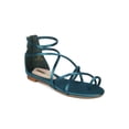 thumbnail image 1 of New Women Liliana Teena-1 Satin Toe Ring Strappy Gladiator Flat Sandal, 1 of 6