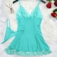 thumbnail image 4 of uublik Sleepwear Sets For Women Valentine's Day Bodysuit V Neck Nightgown Nightwear Sleepwear Mint Green, 4 of 4
