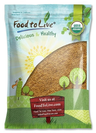 Food To Live ® Certified Organic Whole Golden Flaxseed (Raw, Non-GMO, Bulk Flax Seed) (8 Pounds)