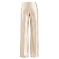thumbnail image 3 of Women Satin Wide Leg Pants Hidden Elasticized Waistband Silk Casual Long Flowy Loose Trousers Beige S, 3 of 7