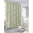 thumbnail image 3 of Shower Curtain Sage Green Floral Branch Bathroom Curtains with Hooks, Waterproof Fabric Vintage Flower Thread Bath Shower Curtains Set for Bathroom Bathtubs Decor 72x72 Inch, 3 of 8