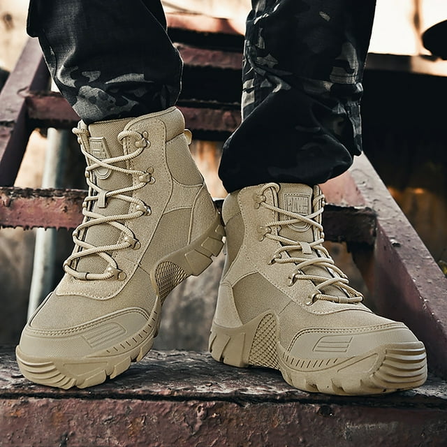 XIMIN Bottes Tactiques Militaires pour Hommes Bottes de Travail Bottes d'Extérieur Randonnée Jungle Bottes de Combat d'Armée Bottes de Travail Bottes Imperméables Bottes de Combat Bottes Légères et Respirantes