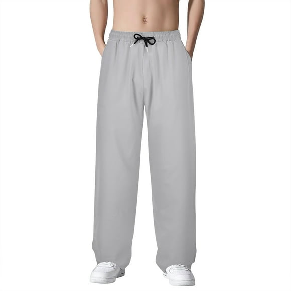 Ketyyh-chn99 Mens Cargo Pants 2024 Jogging Sweatpants Summer Beach Loose Trousers Stretch Relaxed Fit Flat Front Pant with Pockets Grey,XL