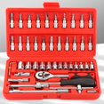 thumbnail image 5 of 46 Pieces 1/4 inch Drive Socket Ratchet Wrench Bit Bits Included Sliding Bar Extension Bar 1/4"Quick Ratchet Handle black, 5 of 5