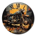 thumbnail image 2 of Designart "Orange Black Motorcycle Road flow II" Transportation Oversized Wall Clock, 2 of 5